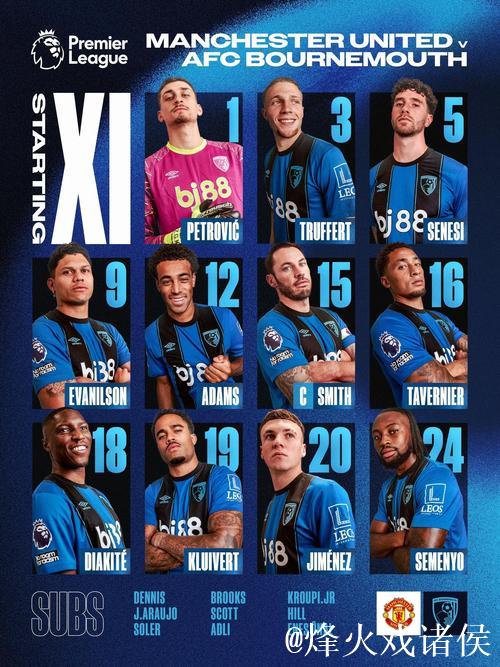 曼联对阵伯恩茅斯：姆伯莫携手库尼亚，B费联袂卡塞米罗出战